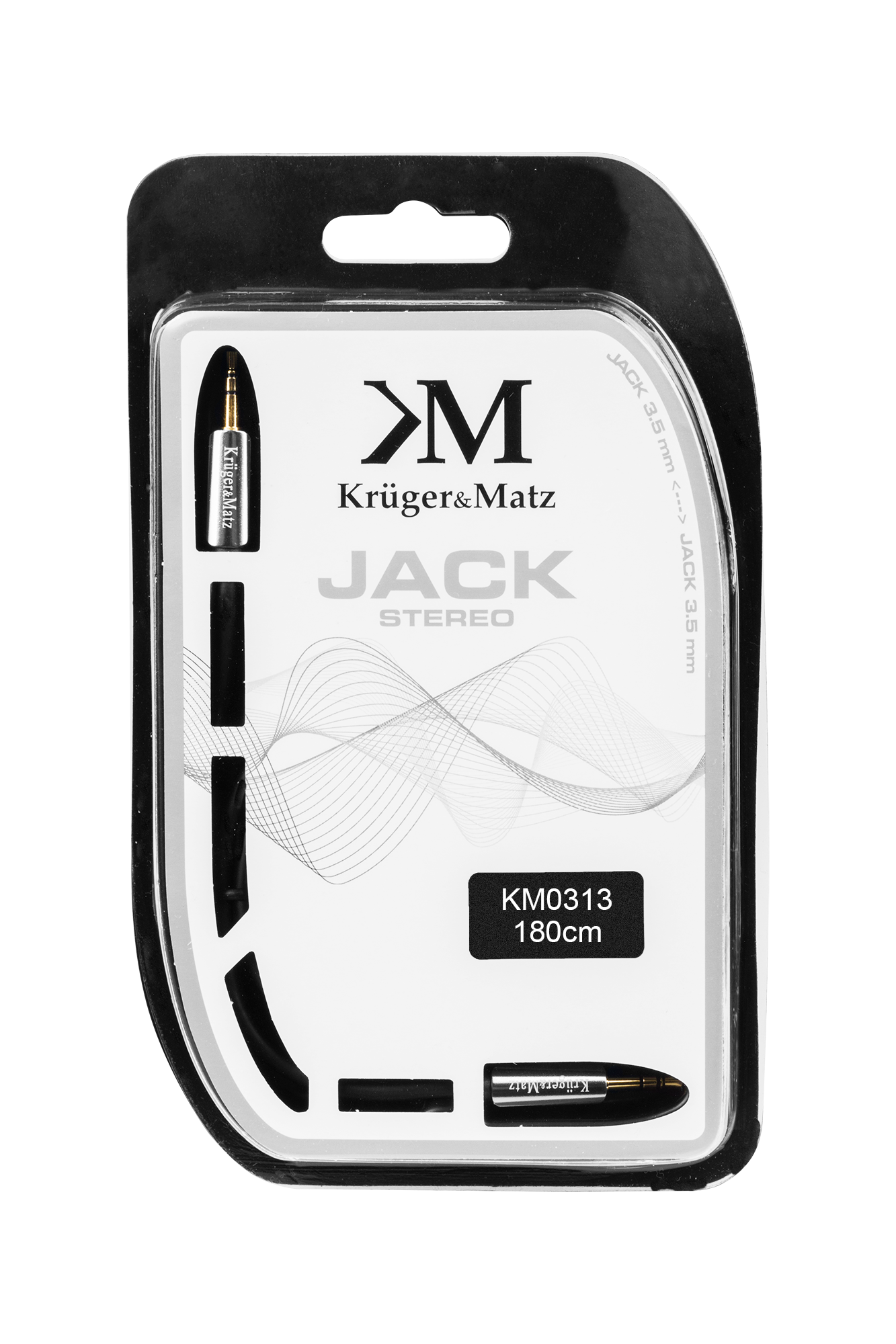 Audio laidas kabelio tiesus kištukas - tiesus lizdas 3,5 stereo 1,8 m kruger&matz