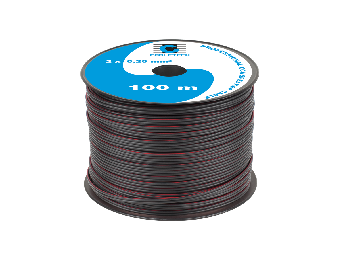 Maitinimo laidas cca garsiakalbio kabelis 0,20 mm juodas