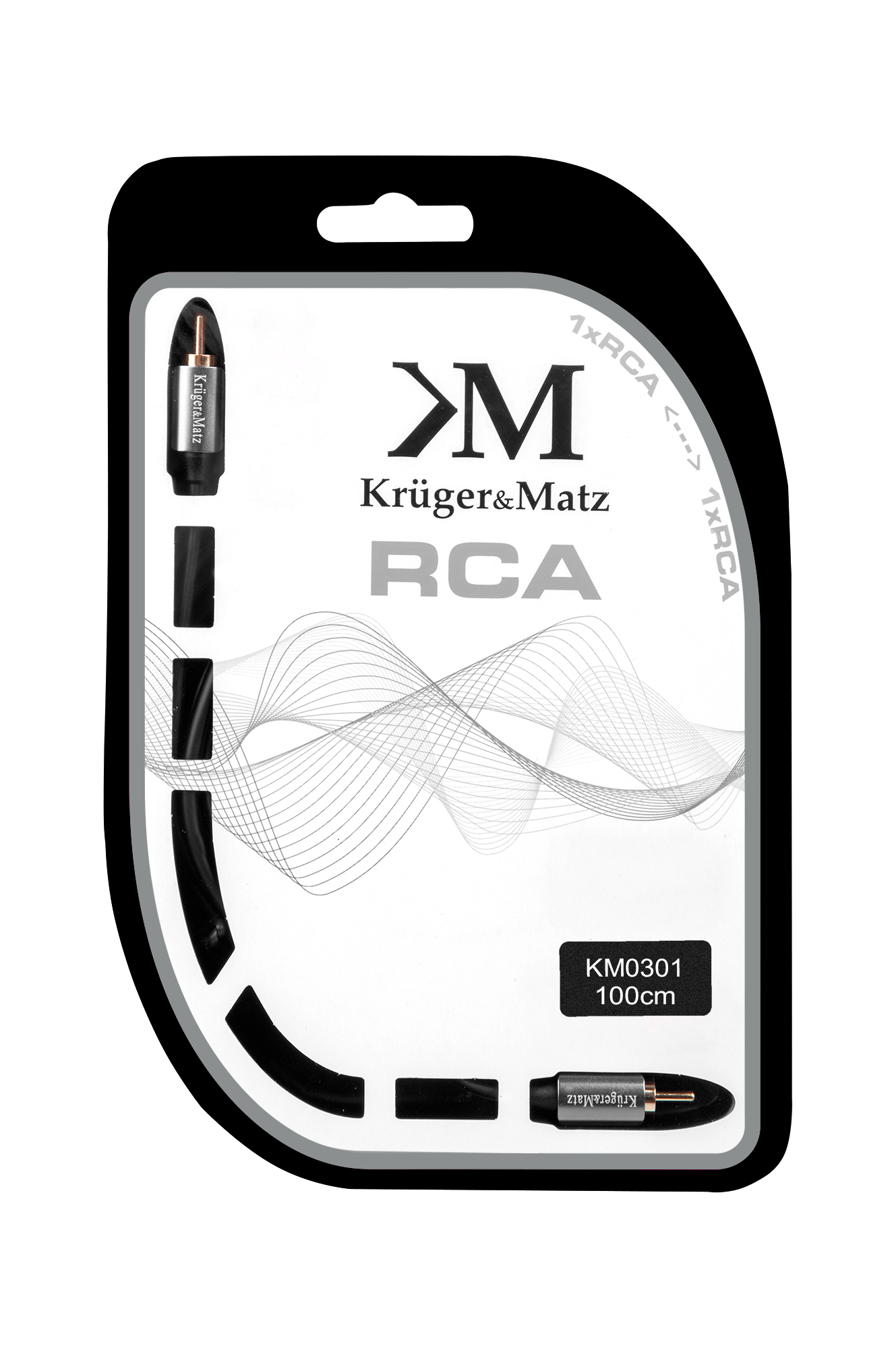 Audio laidas 1rca-1rca 1,0 m kruger&matz kabelis