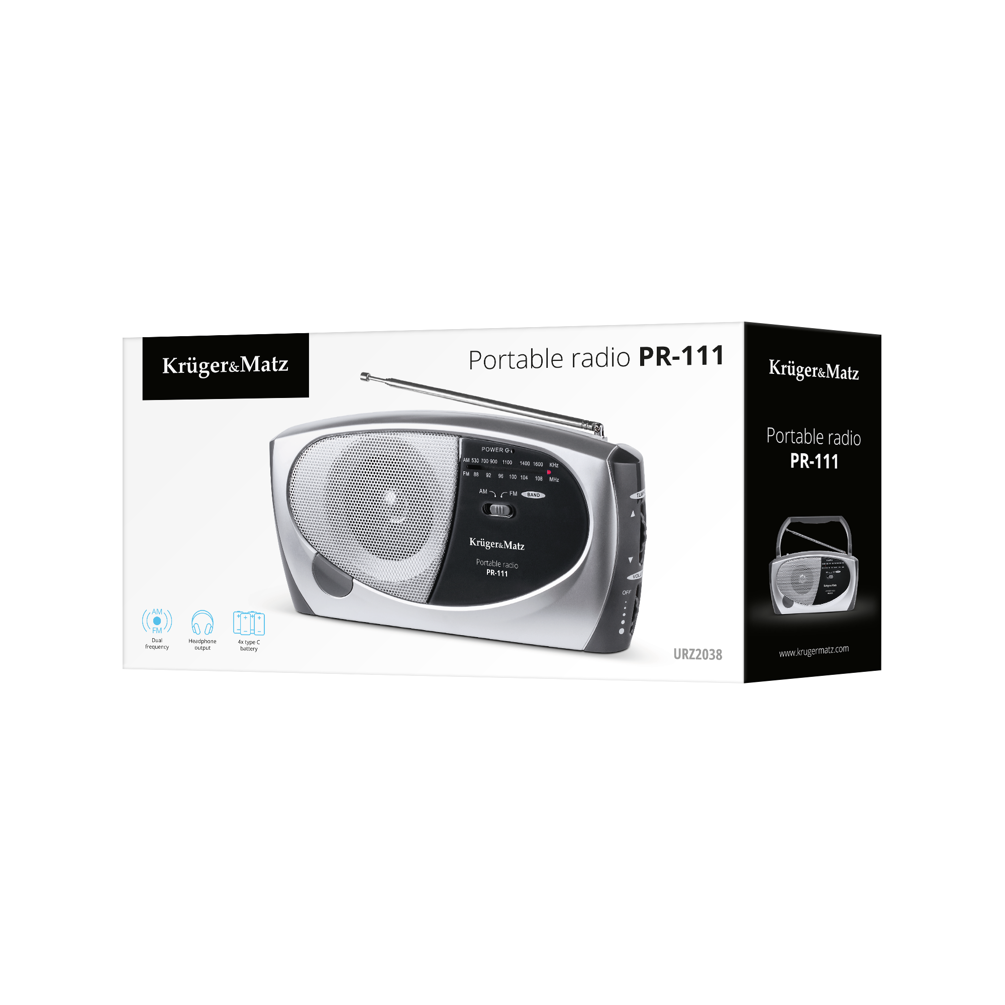 Radijo imtuvas am / fm nešiojamas radijo imtuvas kruger&matz modelis pr-111