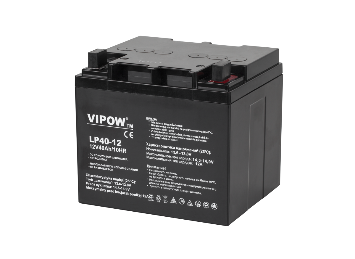 Švino akumuliatorius vipow 12v 40ah