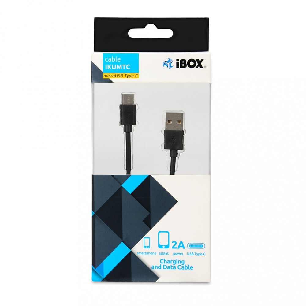 Kompiuterio laidas kabelis i-box micro usb typ-c, 2a 1m