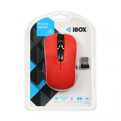 Belaidė pelė ibox loriini pro, raudona