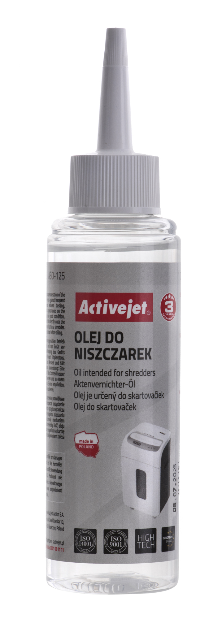 Smulkintuvų alyva activejet aso-125, 125 ml
