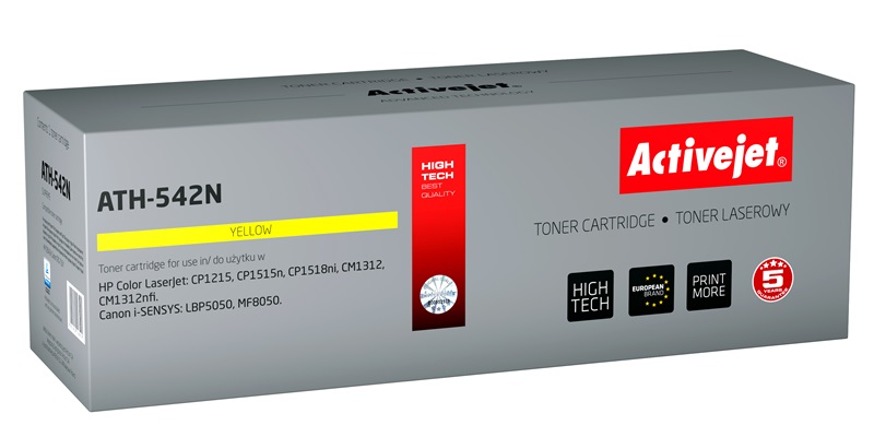 Kasetė lazeriniui spausdintuvui Acj-at-542a rašalas activejet lazariniam spausdintuvui hp 125a cb542a, geltonas