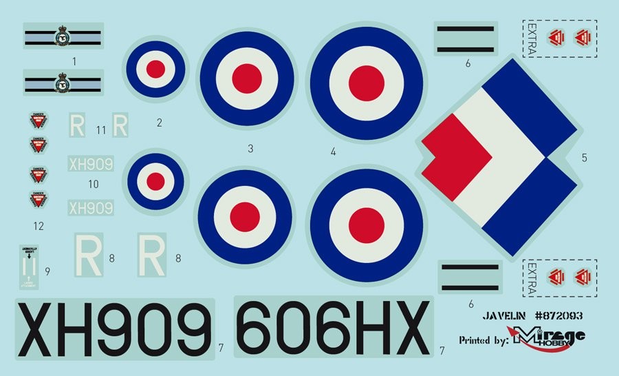Surenkamas lėktuvo modelis „gloster javelin f mk9“ / 872093