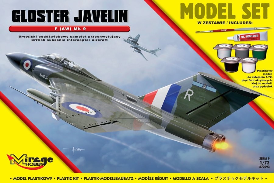 Surenkamas lėktuvo modelis „gloster javelin f mk9“ / 872093