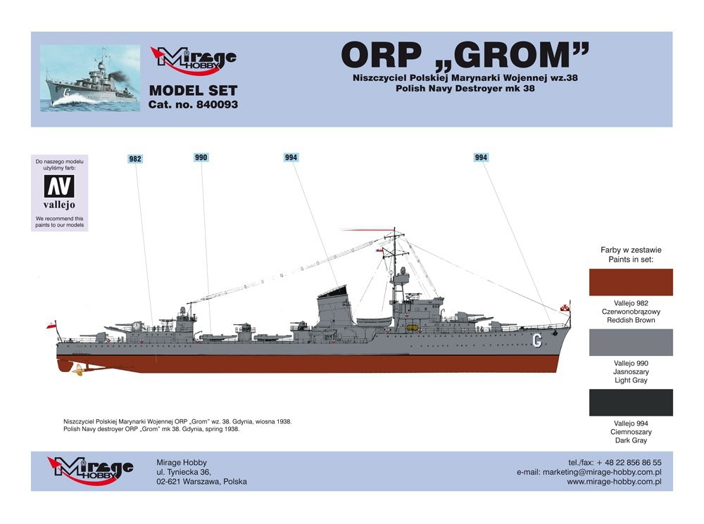 Laivo modelis polish destroyer
