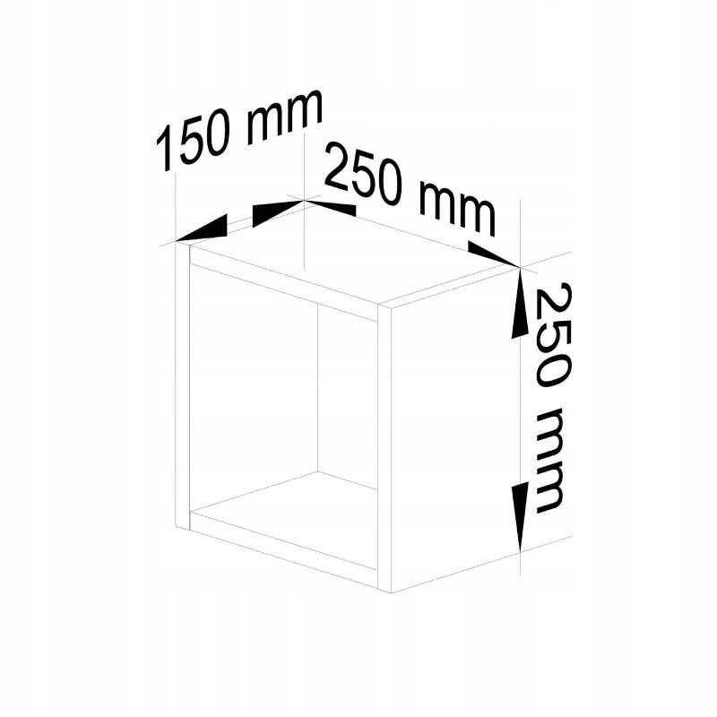 3-jų lentynų komplektas NORE K 25x25cm, baltas