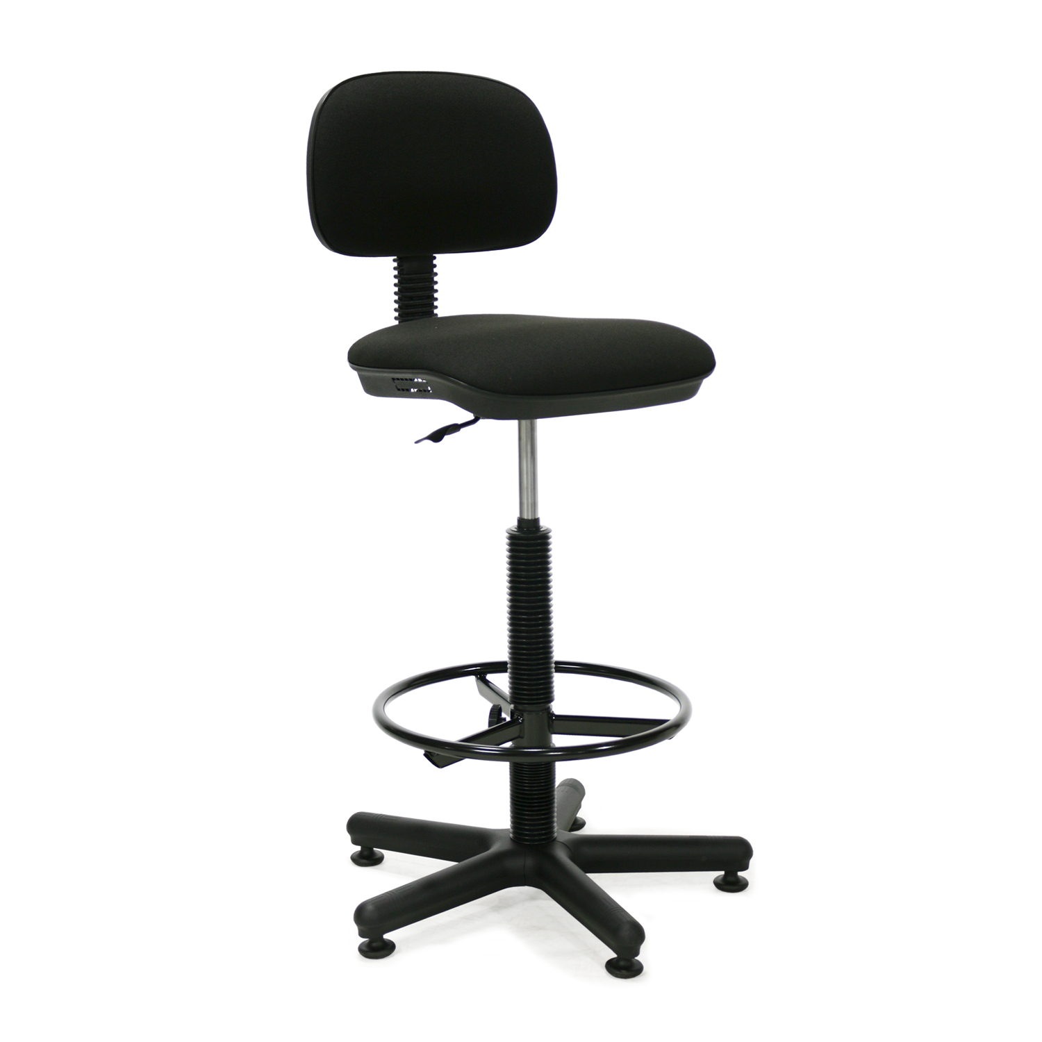 Augsts krēsls ar regulējamu atzveltni, melns, 44 × 39,5–42 × 87–118,5 cm