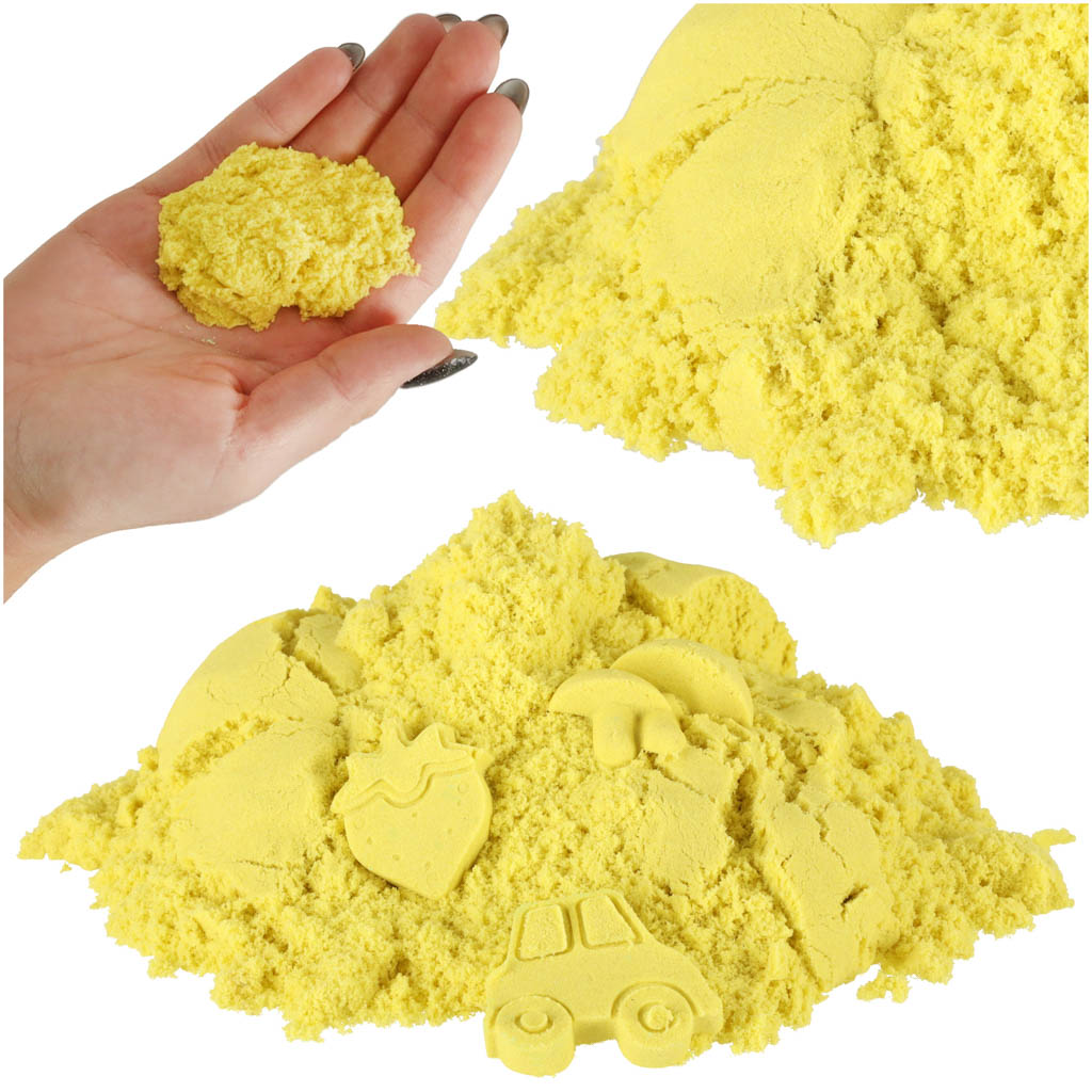 Kinetinis smėlis, 1 kg, geltonas