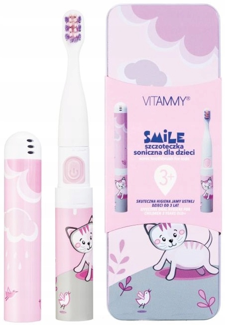 Vitammy smile soninis dantų šepetėlis vaikams 3+ su dėklu