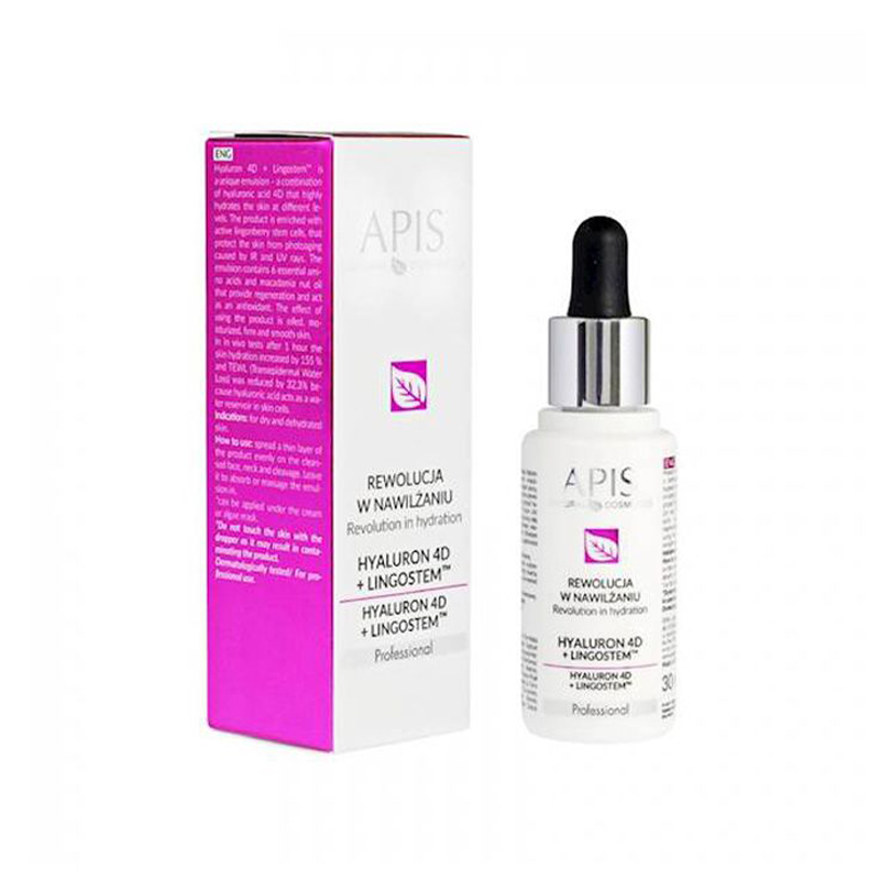 Hialurono 4D emulsija + Ligostem TM + 6 aminorūgščių kompleksas Apis, 30 ml