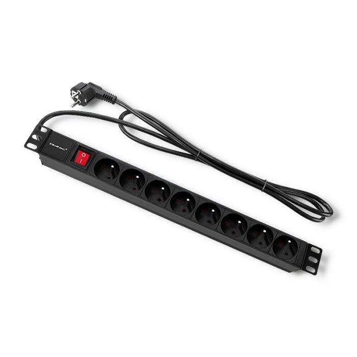 Maitinimo juosta šaltinis skirtas stovui 19'' 1u 16a 8xfrench 2m qoltec
