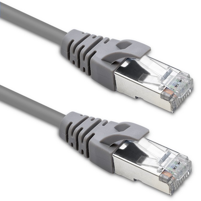 Tinklo laidas kabelis sujungimo ftp cat5e 2 x rj-45 5 m didelės spartos auksinis ekranuotas qoltec