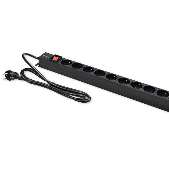 Aliumininis maitinimo juostelė pdu skirtas stovo 16a 16 x prancūzų vertikalus 18 m qoltec