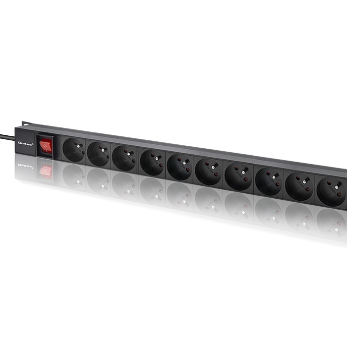 Aliumininis maitinimo juostelė pdu skirtas stovo 16a 16 x prancūzų vertikalus 18 m qoltec