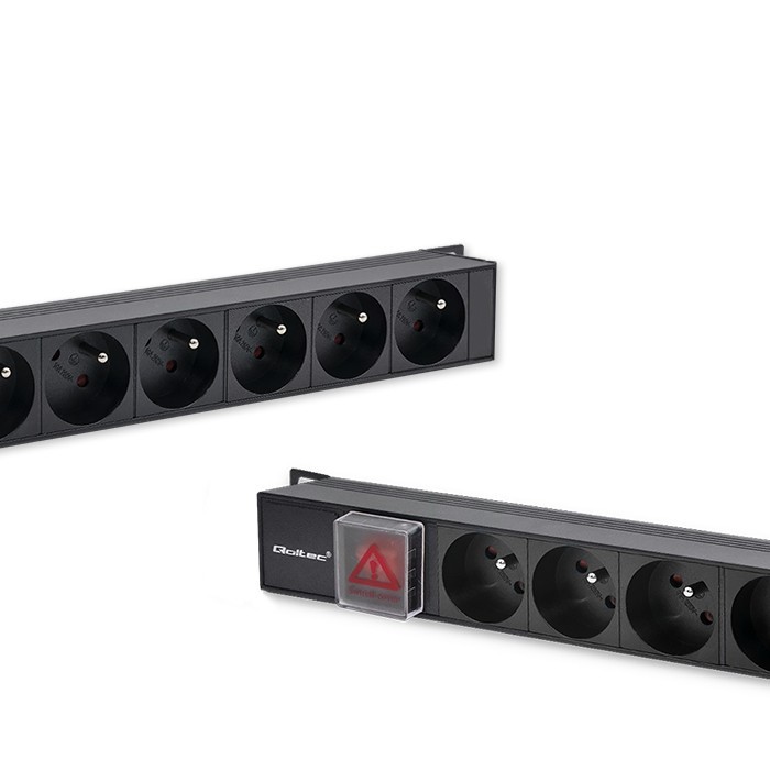 Aliumininis maitinimo juostelė pdu skirtas stovo 16a 16 x prancūzų vertikalus 18 m qoltec