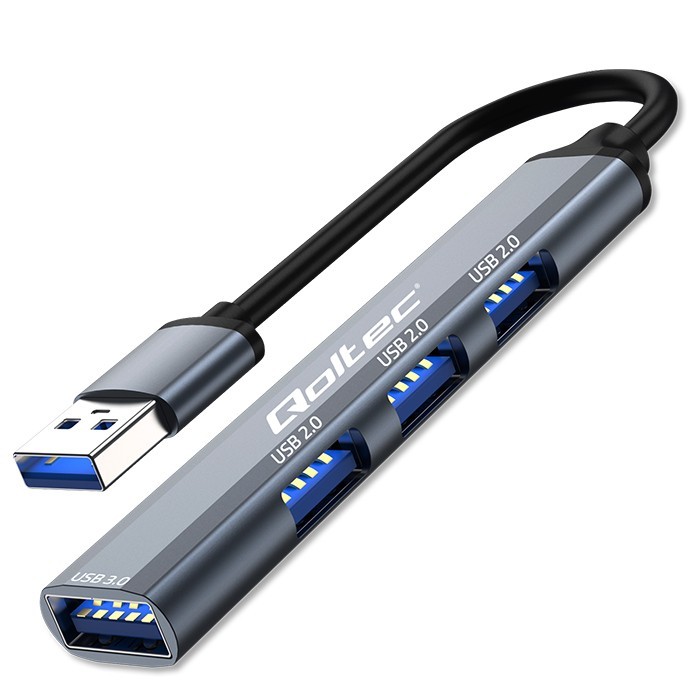 Centratorius adapteris usb 3.0 4in1 3x 2.0 qoltec
