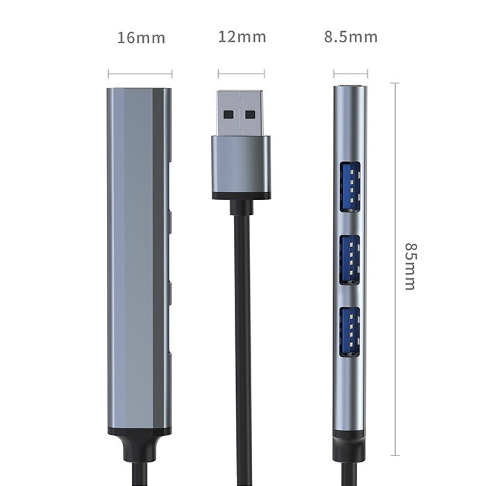Centratorius adapteris usb 3.0 4in1 3x 2.0 qoltec