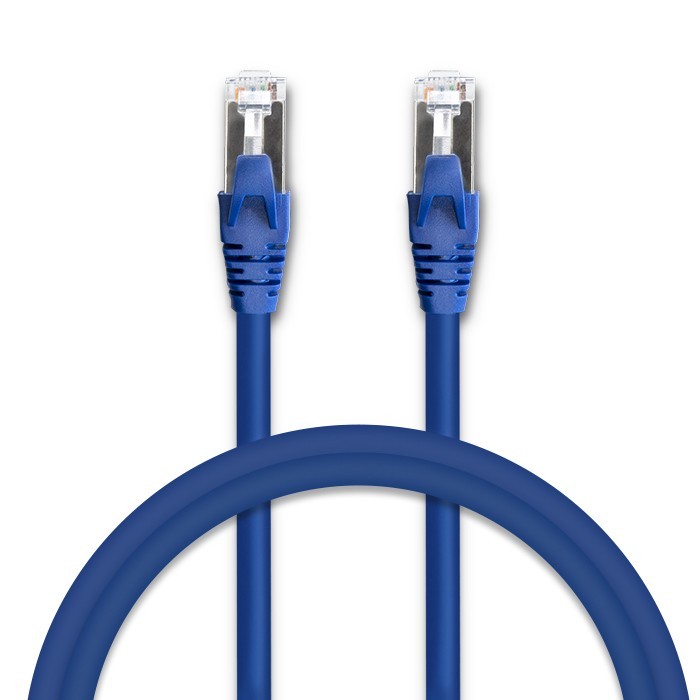Tinklo laidas kabelis sujungimo ftp cat6 2 x rj-45 5 m didelės spartos auksinis ekranuotas qoltec