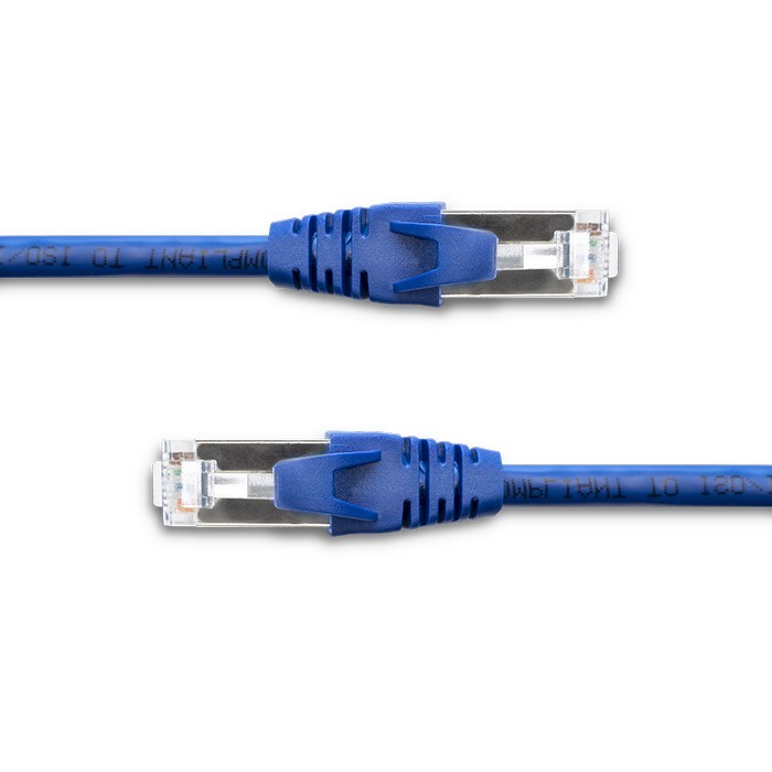 Tinklo laidas kabelis sujungimo ftp cat6 2 x rj-45 5 m didelės spartos auksinis ekranuotas qoltec