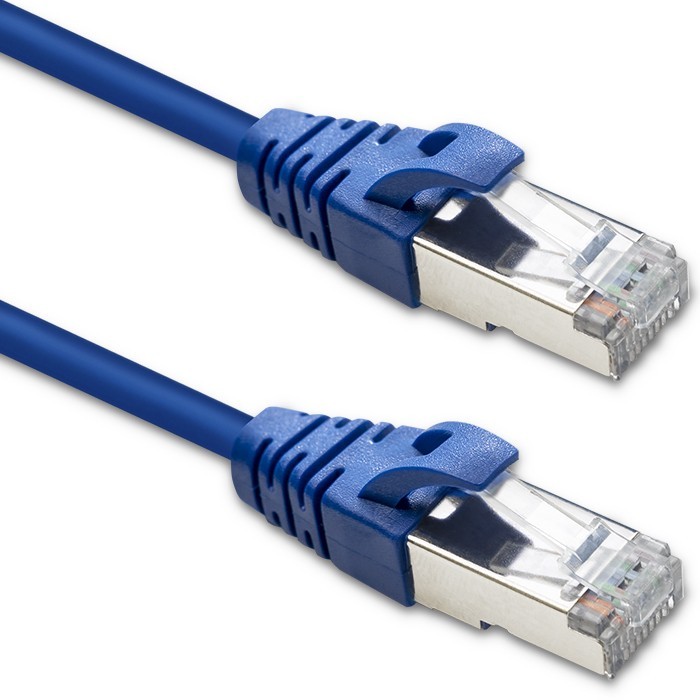 Tinklo laidas kabelis sujungimo ftp cat6 2 x rj-45 5 m didelės spartos auksinis ekranuotas qoltec
