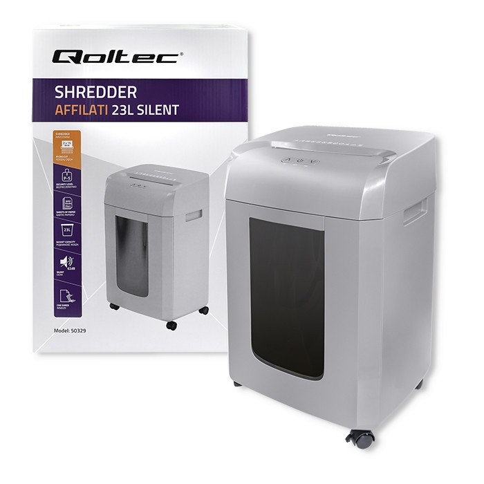 Popieriaus smulkintuvas qoltec affilati 23l silent