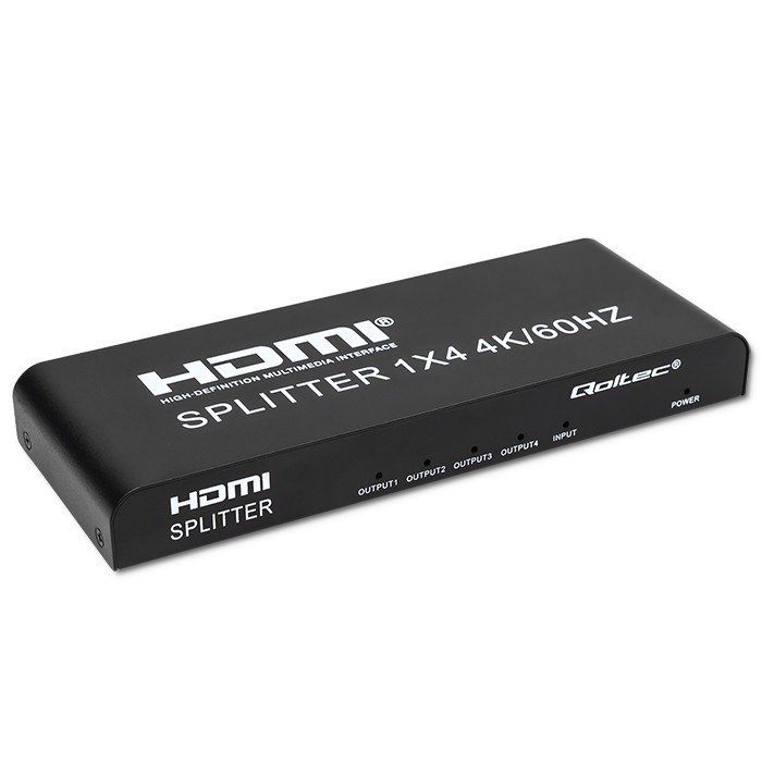 Qoltec 51799 aktyvus hdmi skirstytuvas 4 x hdmi 4k x 2k | 6gb/s | 60 hz