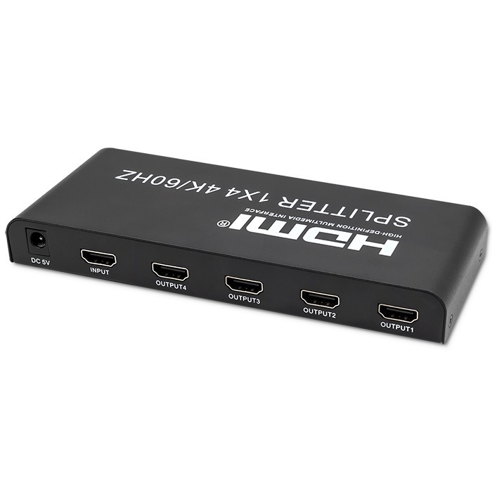 Qoltec 51799 aktyvus hdmi skirstytuvas 4 x hdmi 4k x 2k | 6gb/s | 60 hz