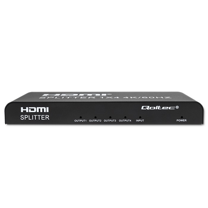 Qoltec 51799 aktyvus hdmi skirstytuvas 4 x hdmi 4k x 2k | 6gb/s | 60 hz
