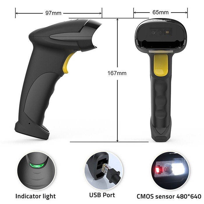 Qoltec laser barcode scanner 50853