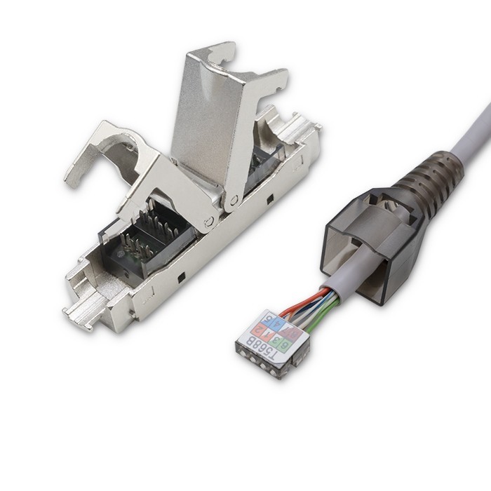 Kištukas rj45 be įrankių stp cat6 lizdas kaištis t568b t568a qoltec