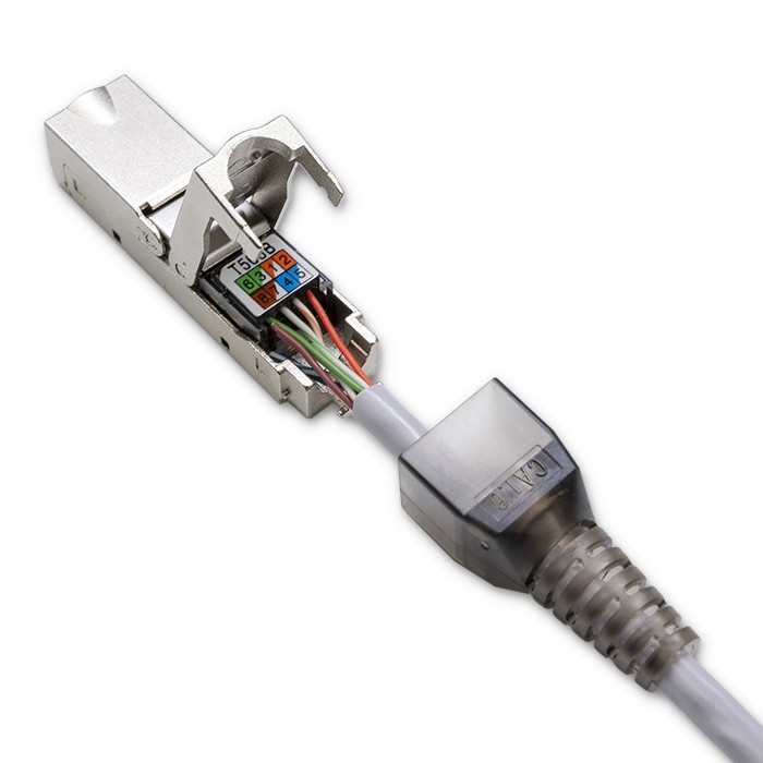 Kištukas rj45 be įrankių stp cat6 lizdas kaištis t568b t568a qoltec