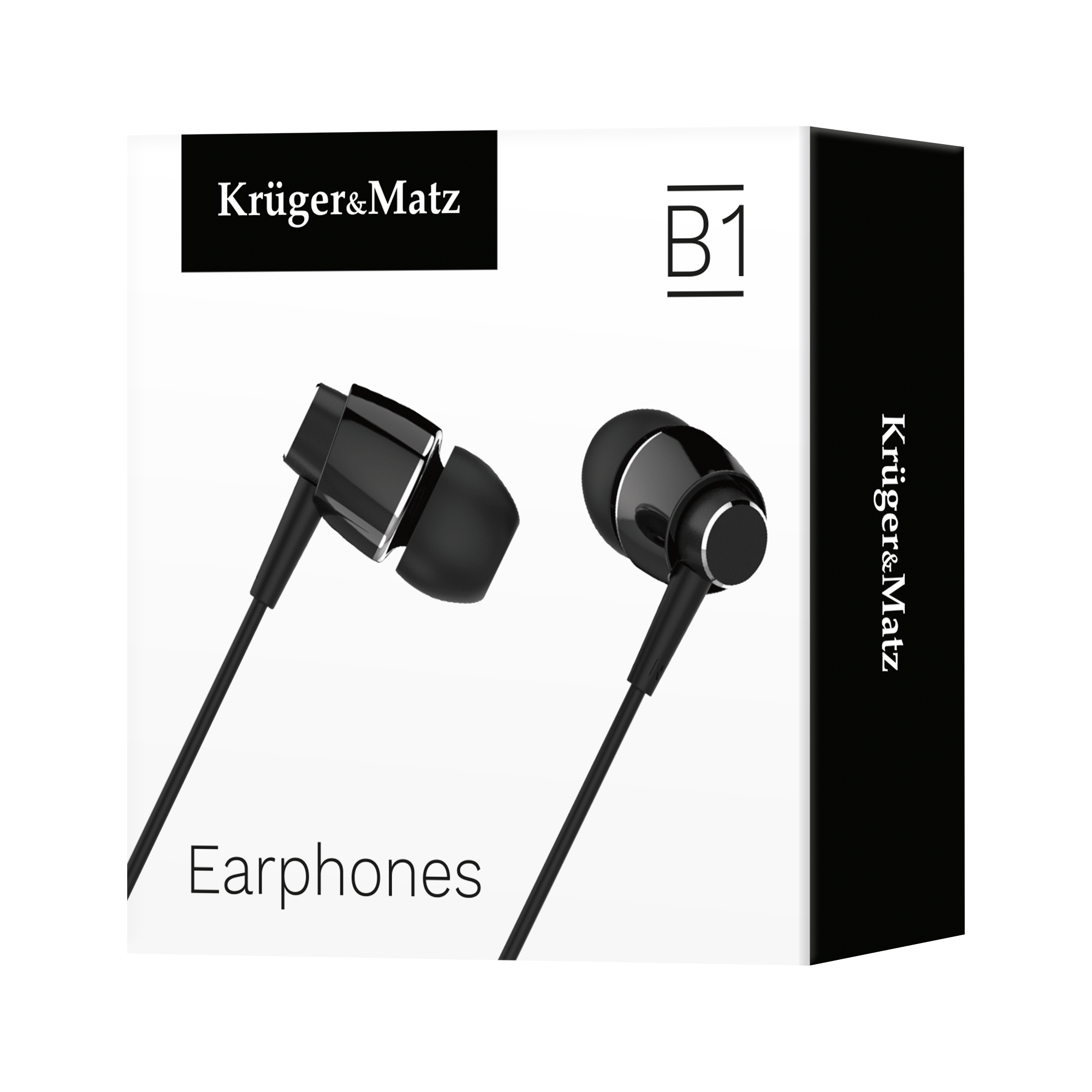 ausinės su mikrofonu kruger&matz b1 juodos spalvos