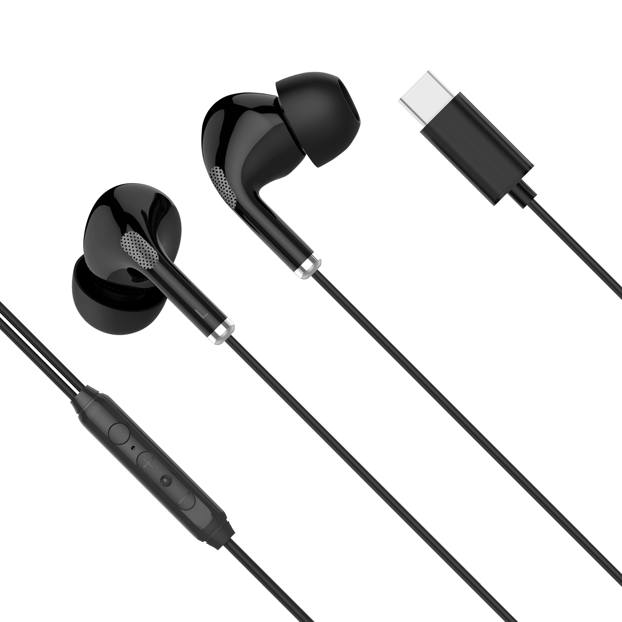 Į ausis dedamos ausinės su mikrofonu usb-c kruger&matz c1 juodos spalvos