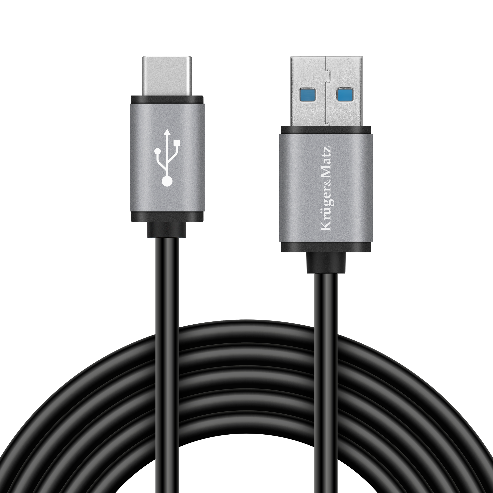 Kompiuterio laidas usb kabelis 3,0 v kištukas - 5 gb/s c tipo kištukas 1 m kruger&matz basic