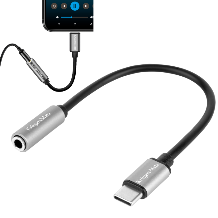 Usb c tipo kištukas - 3,5 stereofoninio lizdo adapteris kruger&matz basic