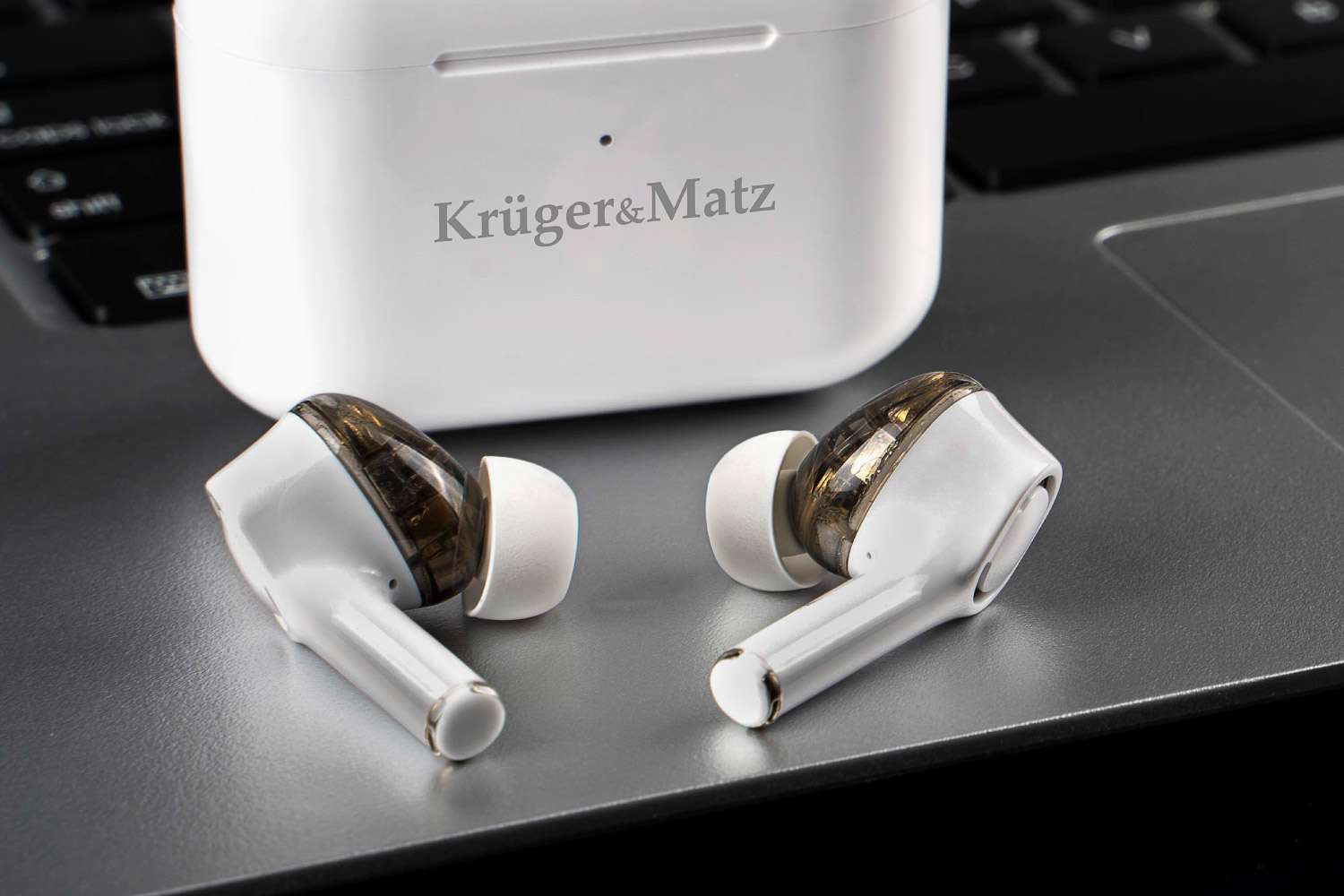 belaidės ausinės į ausis dual driver tws kruger&matz m4 pro