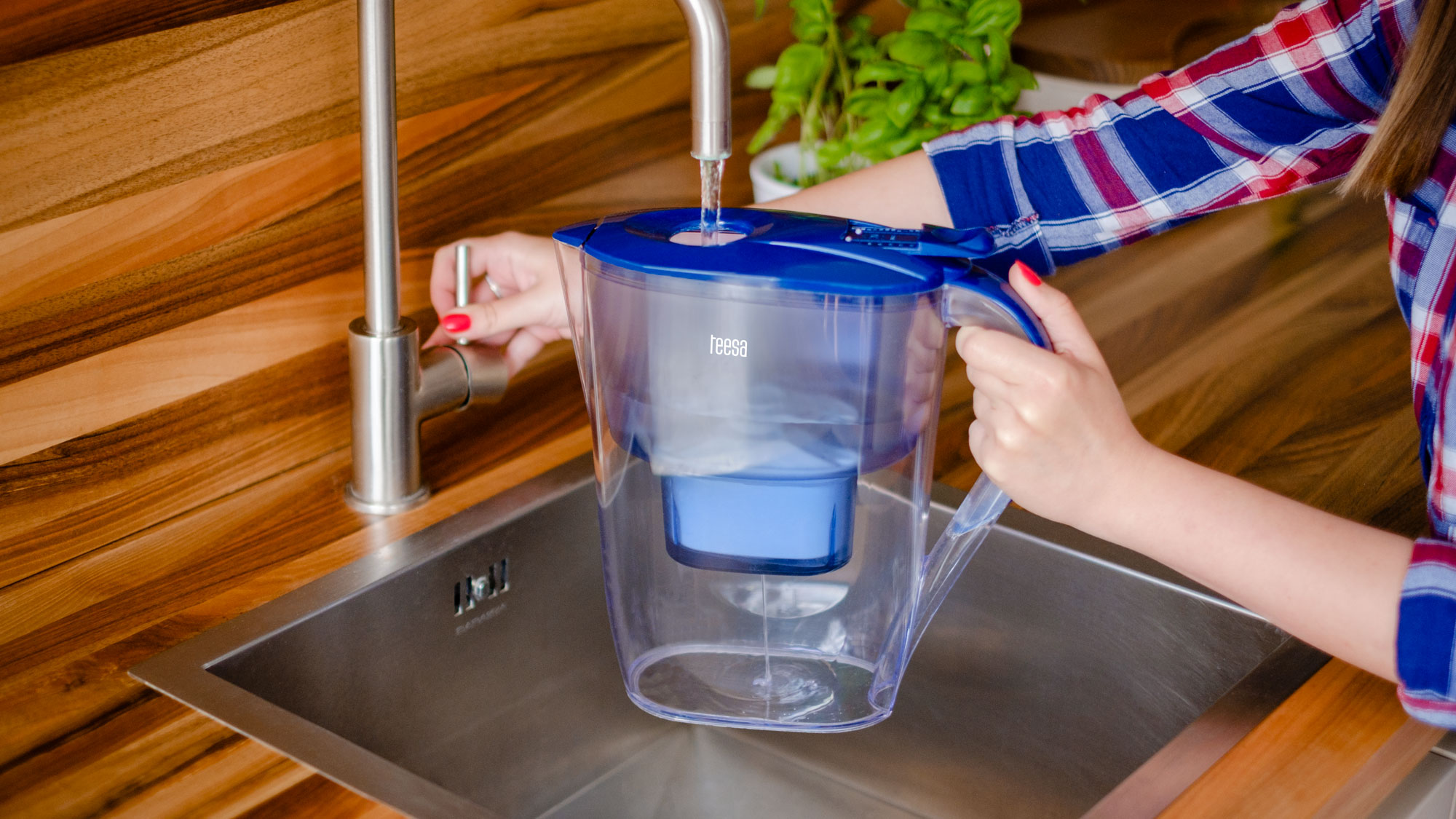 Vandens filtravimo indas filtro ąsotis 2,6 l mėlynos spalvos