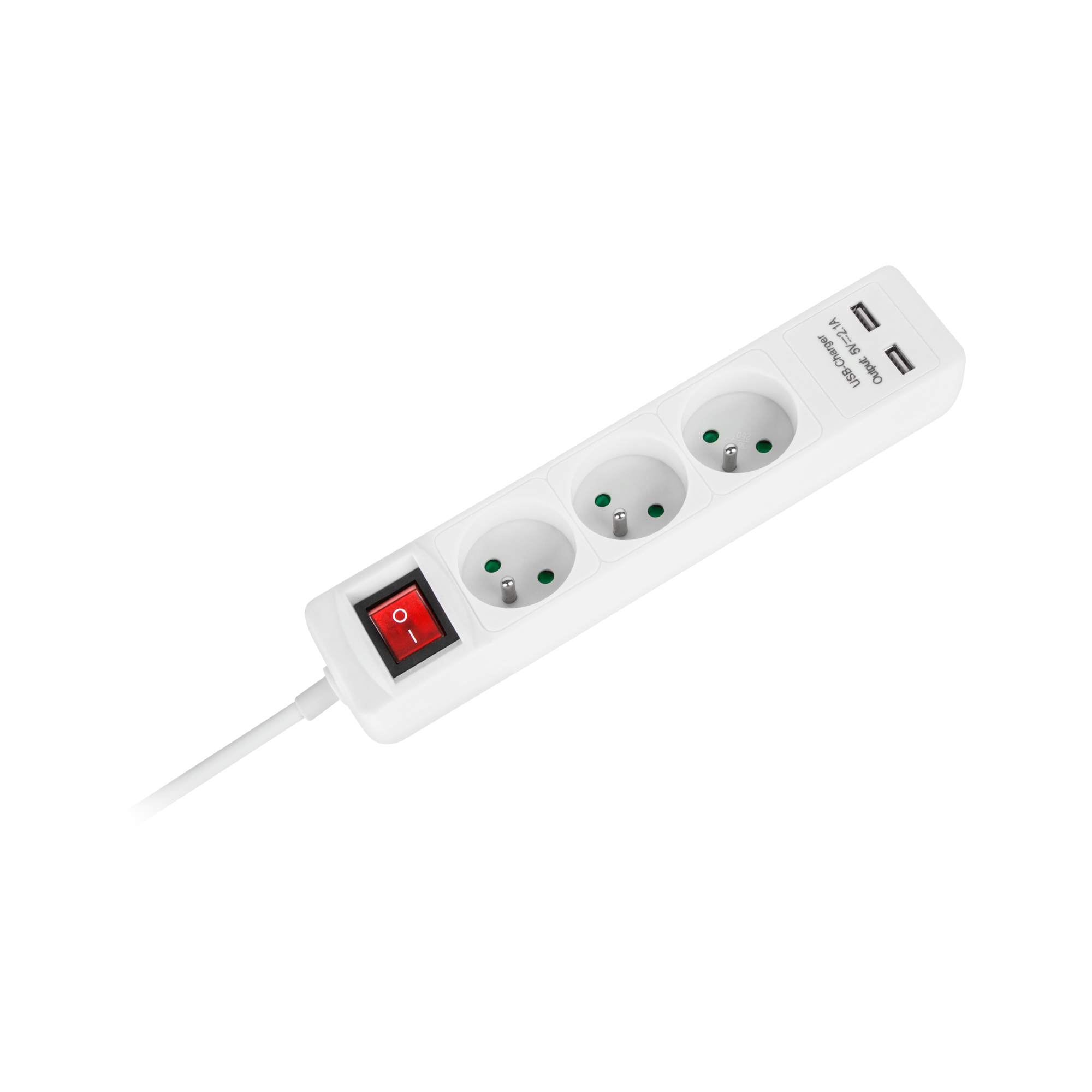 Prailgintuvas 3 lizdai + 2 usb lizdai su jungikliu - 5 m