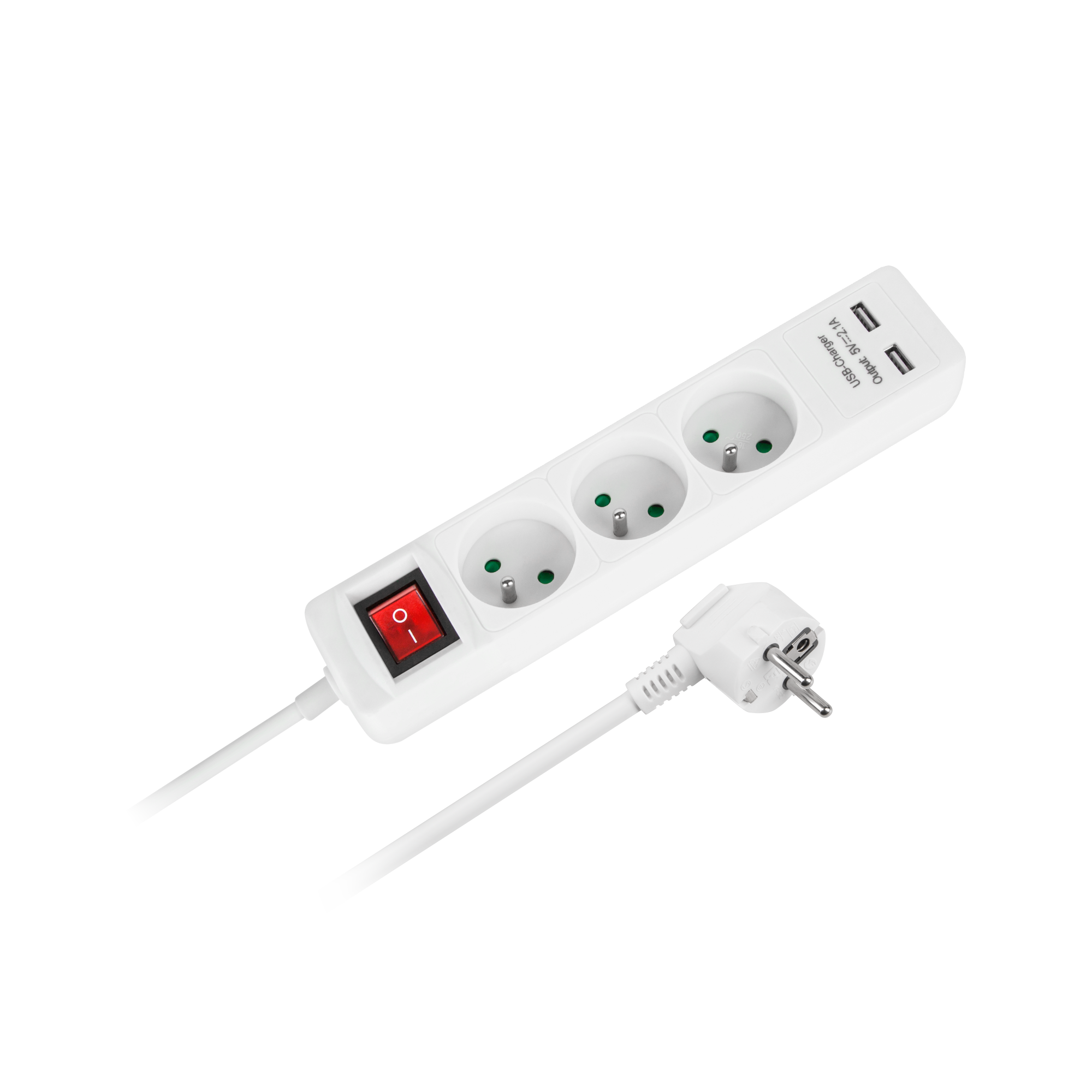 Prailgintuvas 3 lizdai + 2 usb lizdai su jungikliu - 5 m