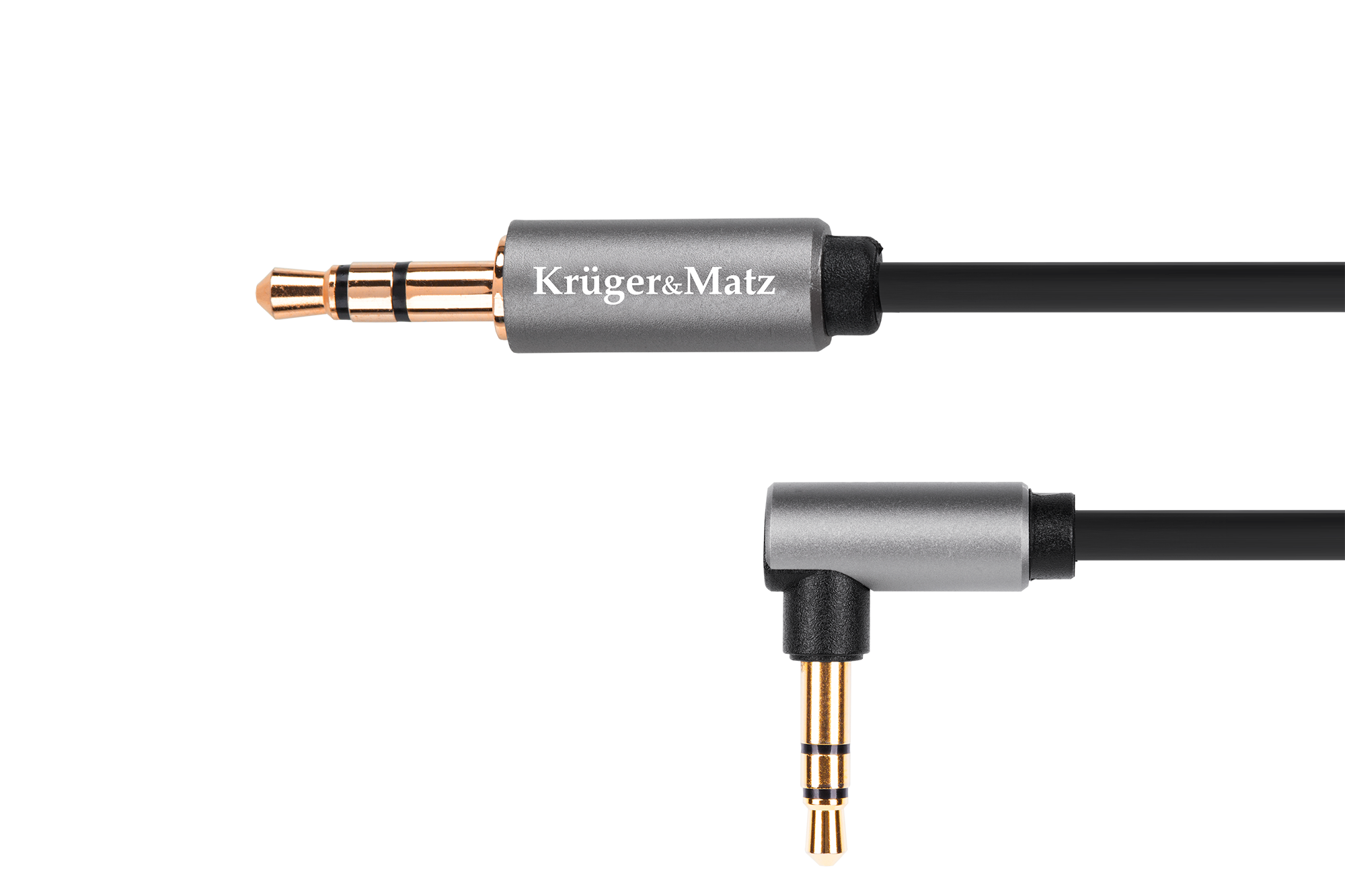 Audio laidas kabelio lizdas 3,5 stereo kištukas kampu - 3,5 stereo kištukas 1,8 m kruger&matz basic