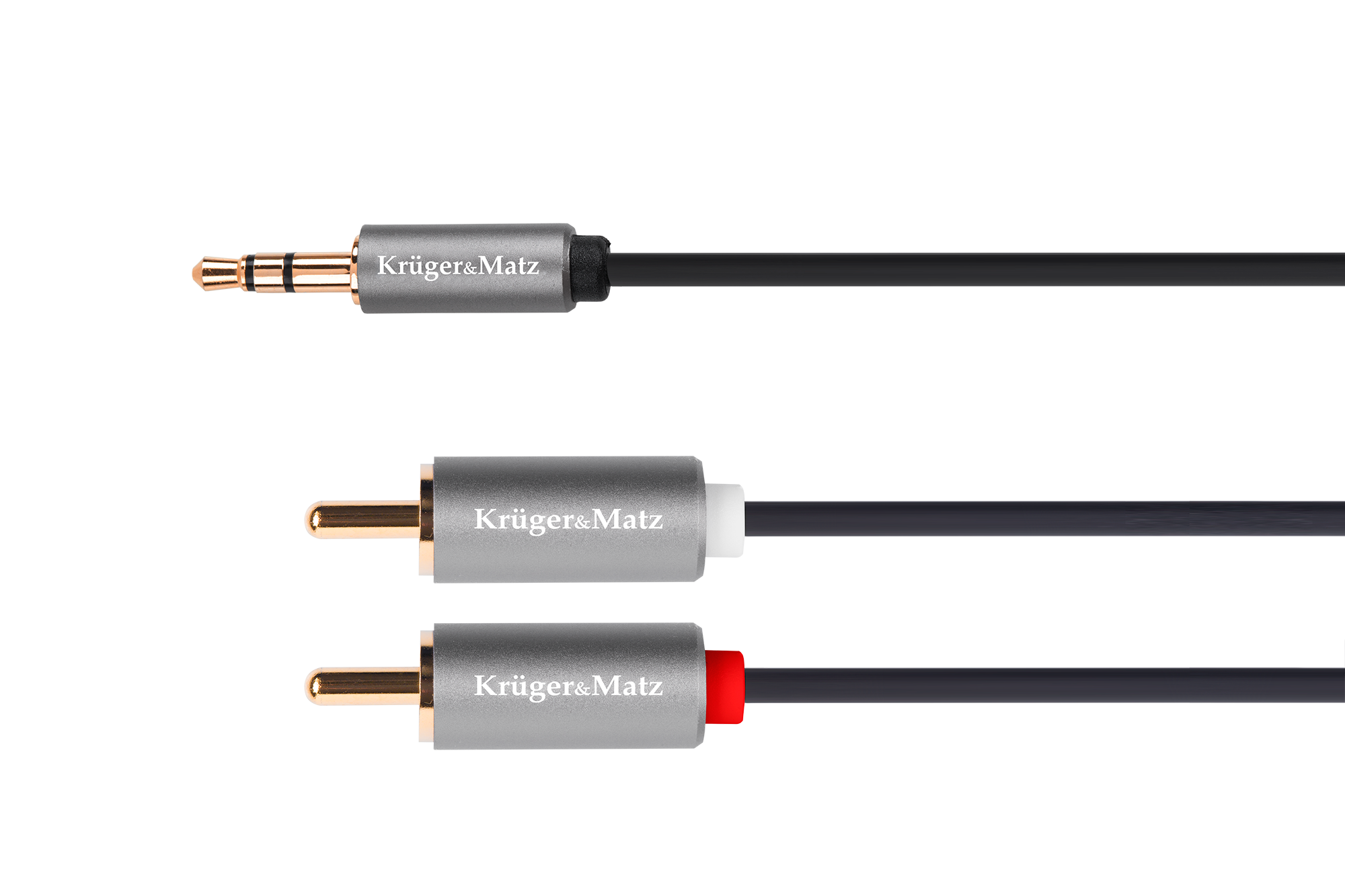 Audio laidas jack 3,5 stereo kištukas - 2rca 5 m kruger&matz pagrindinis kabelis