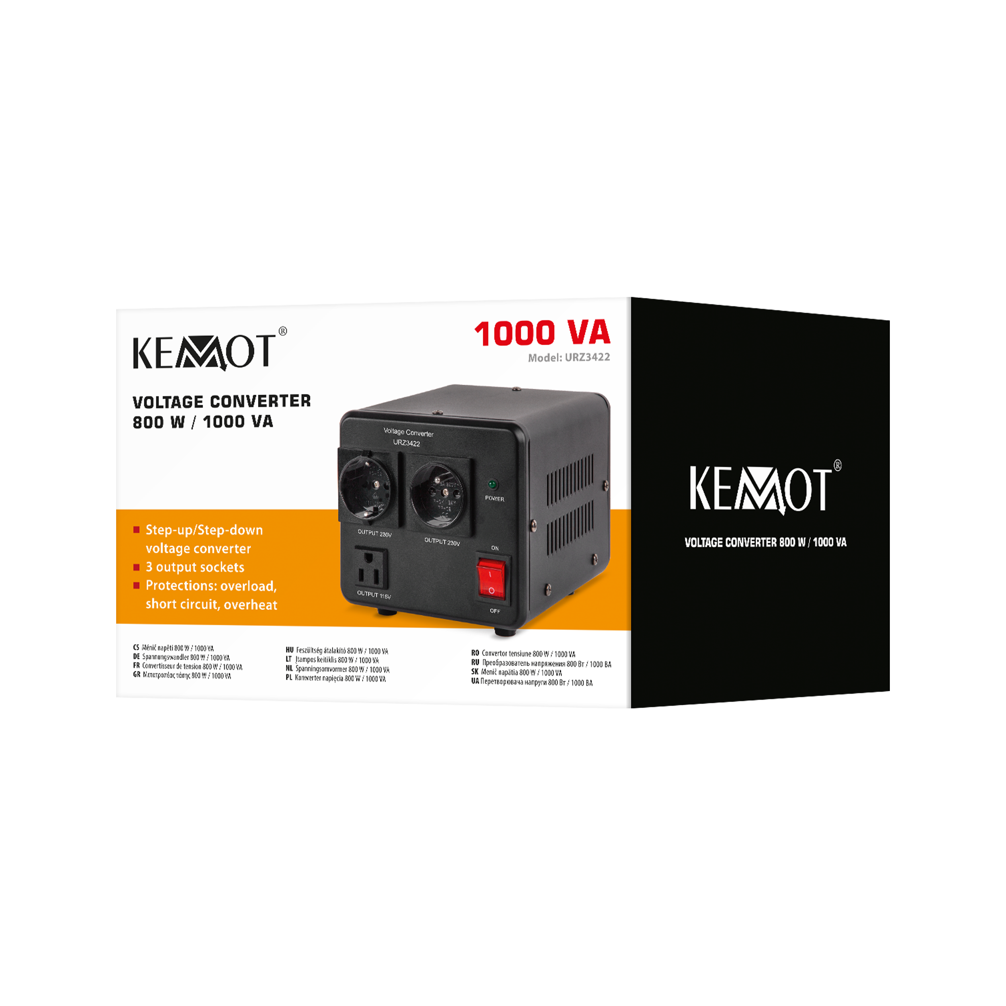 kemot įtampos keitiklis 800 w / 1000 va
