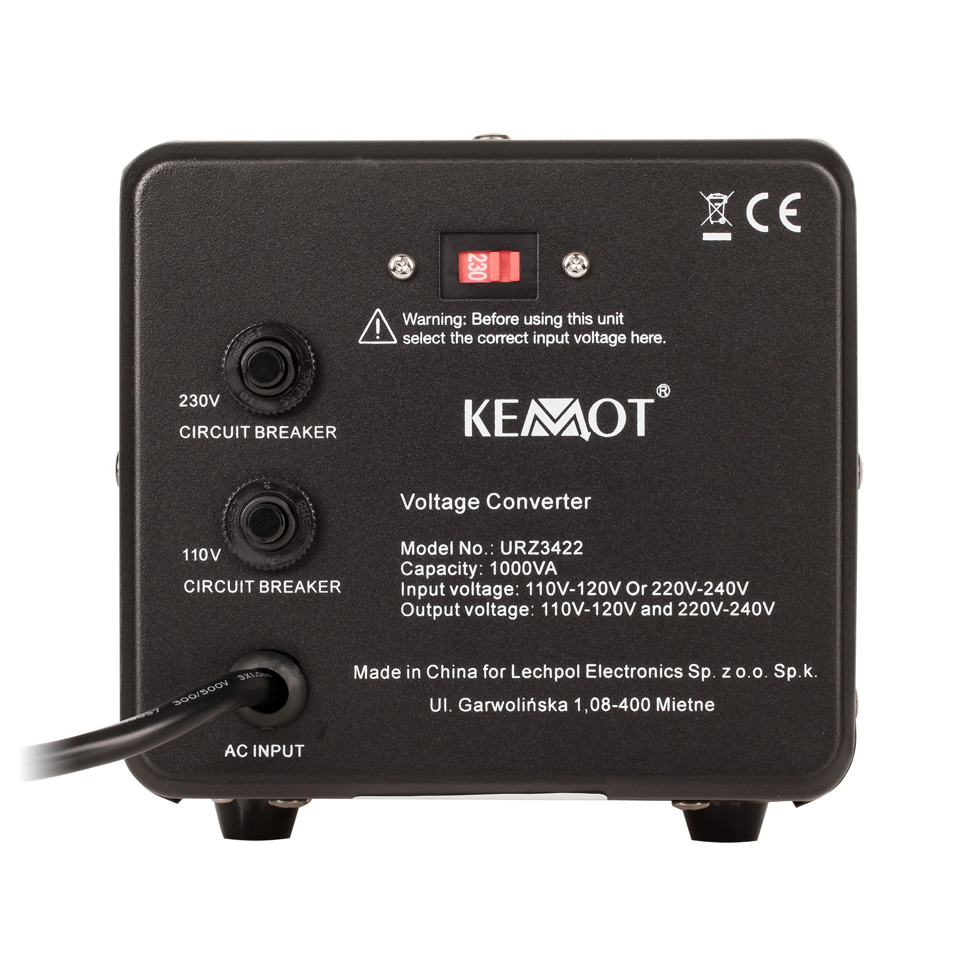 kemot įtampos keitiklis 800 w / 1000 va