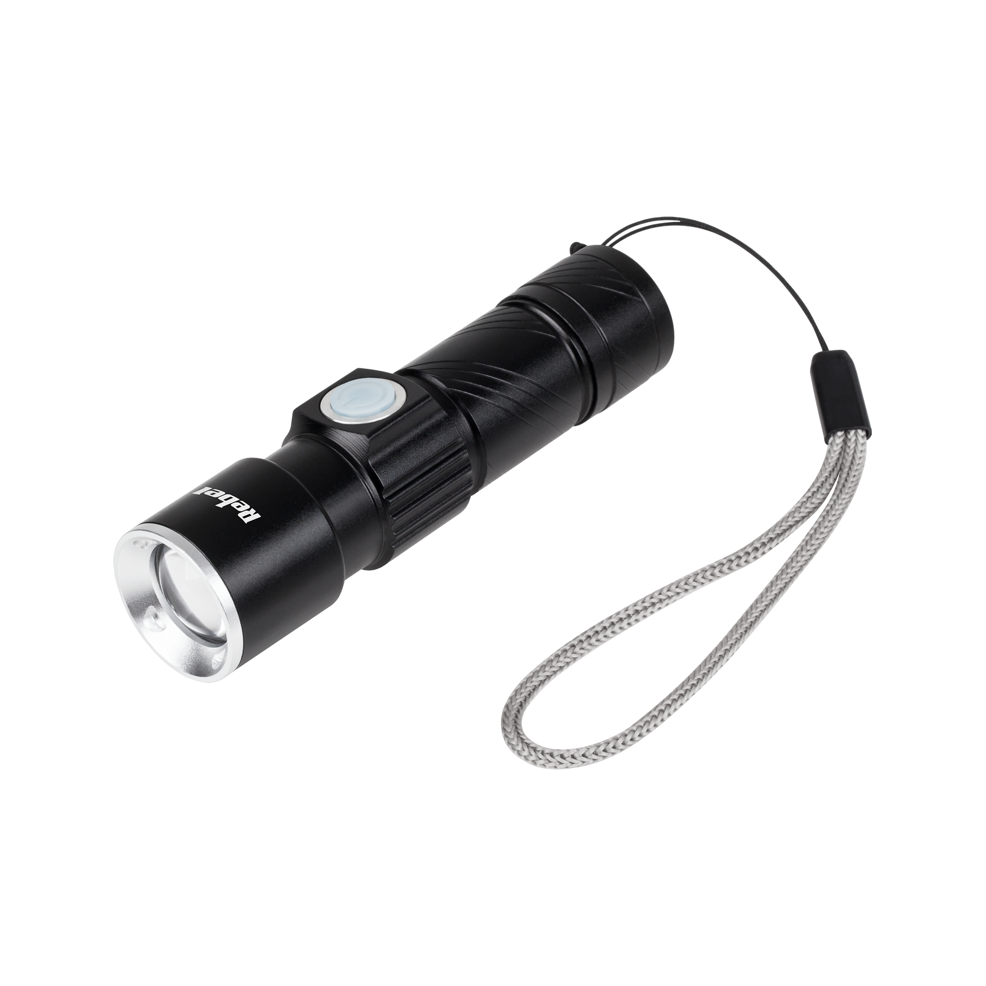 aliuminio žibintuvėlis 3w (zoom, usb kištukas)