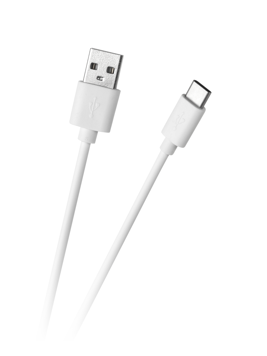 Maitinimo laidas usb ir c tipo usb kabelis, 1 m, baltas