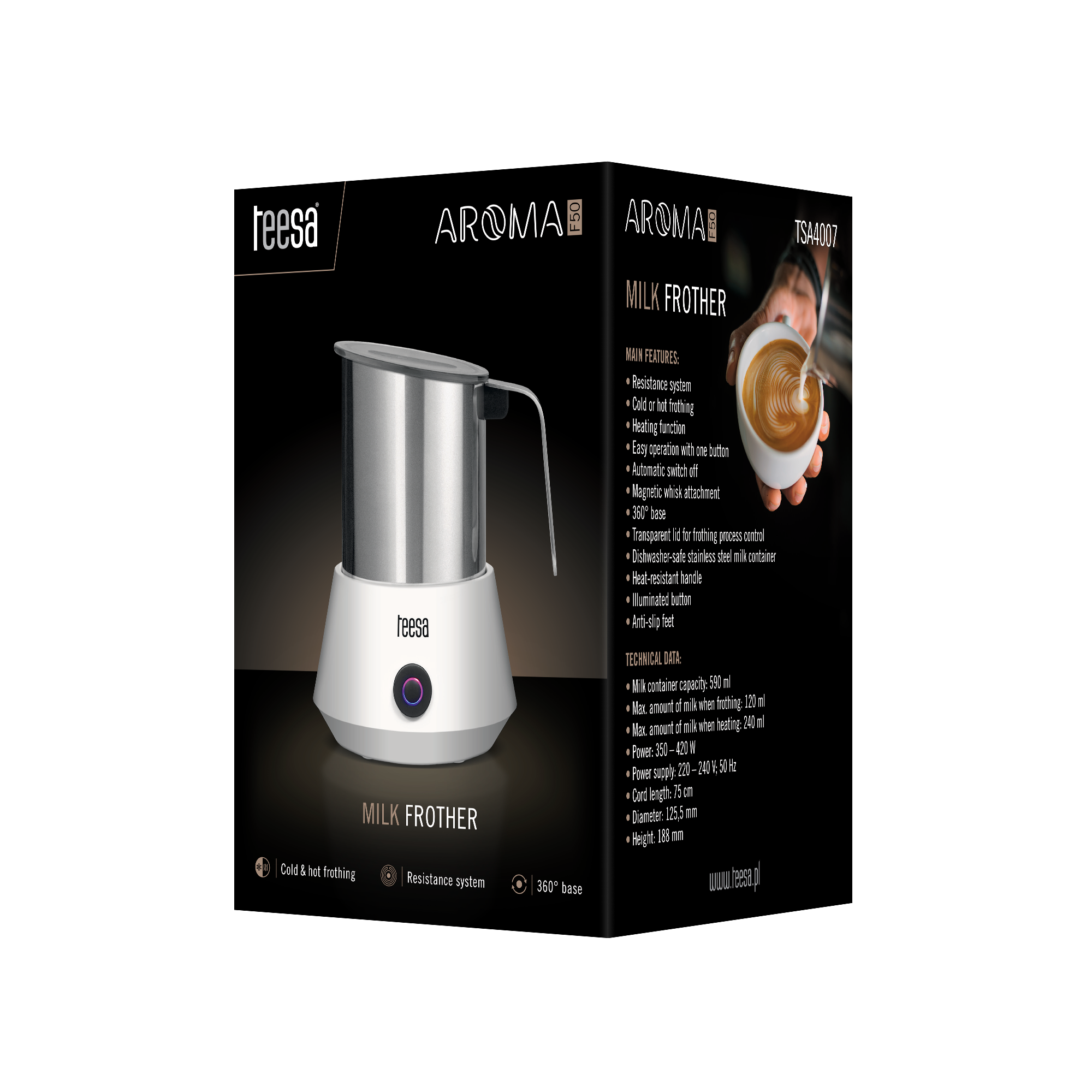 Pieno plakiklis pieno plaktuvas aroma f50