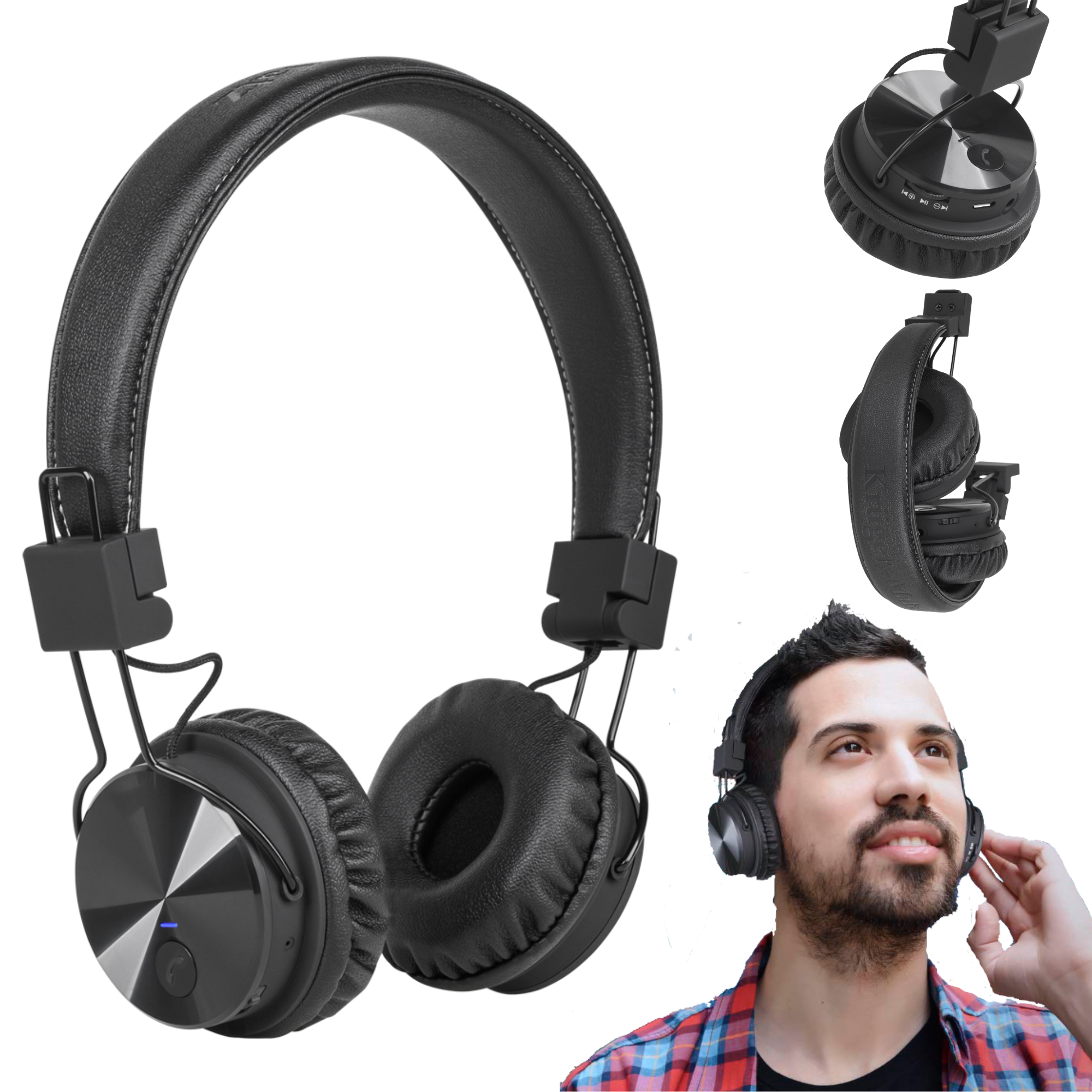 belaidės ausinės į ausis kruger&matz modelis wave bt, juodos spalvos